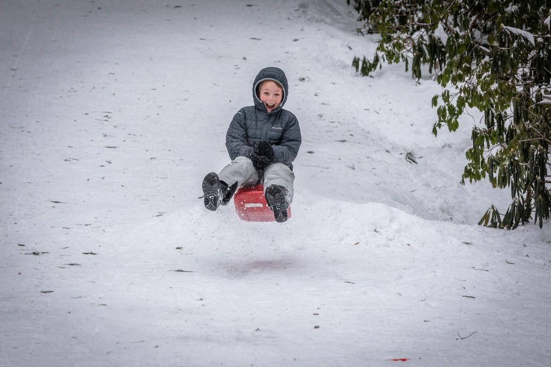 Sledding into another beautiful weekend in #HighlandsNC 🛷