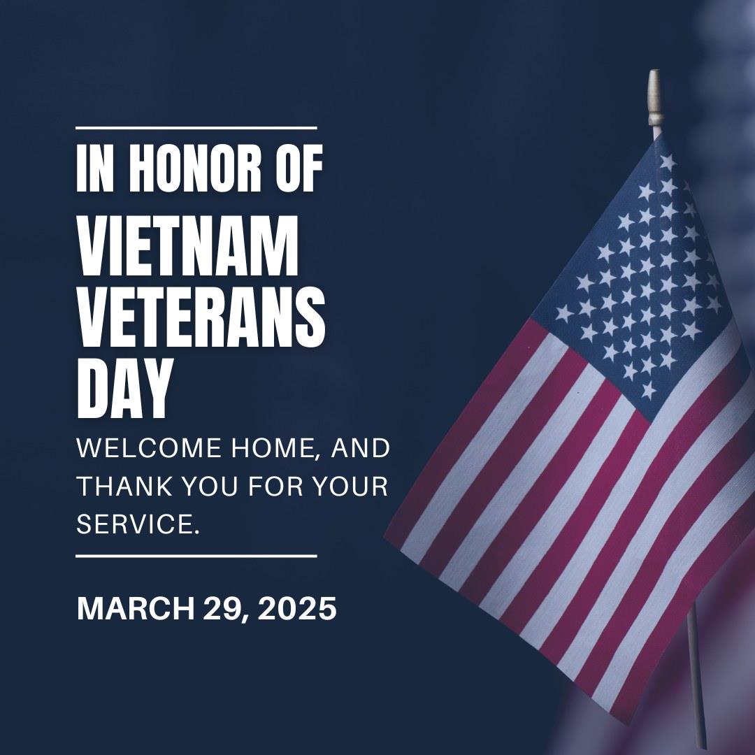 The Ben J. Rogers Regional Visitors Center is honored to host the local Vietnam Veterans Chapter 292 for the annual Vietnam Veterans Day Observance Ceremony on Saturday, March 29, at 11:00 AM.

📍 Location: Ben J. Rogers Regional Visitors Center
⏰ Time: 11:00 AM
🌧️ Due to inclement weather, the ceremony will be held indoors.

The ceremony is free and open to the public. We invite all veterans, their families, and the community to join us as we pay tribute to those who served in the Vietnam War. 
#vietnamveteransday #vietnamveterans #thankyouforyourservice #explorejeffcotx ##benjrogersregionalvisitorscenter #beaumonttx #grovestx #nederlandtx #portnechestx #portarthurtx #vietnamveteranschapter292