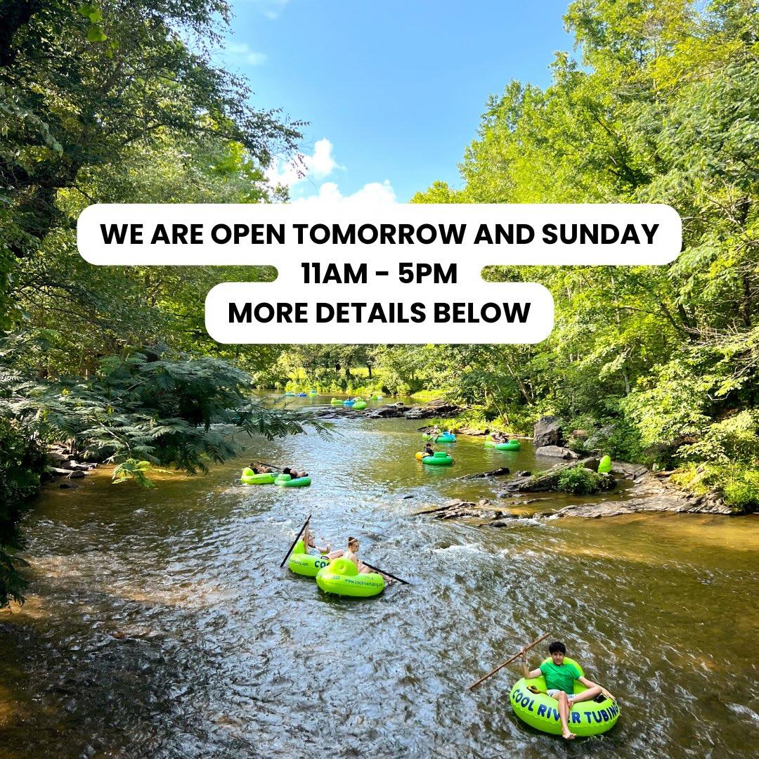 It’s getting warm outside ☀️We’re excited to announce that tubing will be open tomorrow and Sunday from 11am to 5pm! We will be open for short ride only (1 hour trips). On the long ride, due to the large ice storm earlier this year, we still have more clean up to do. Visit us at 590 Edelweiss Strasse, Helen Georgia to float!