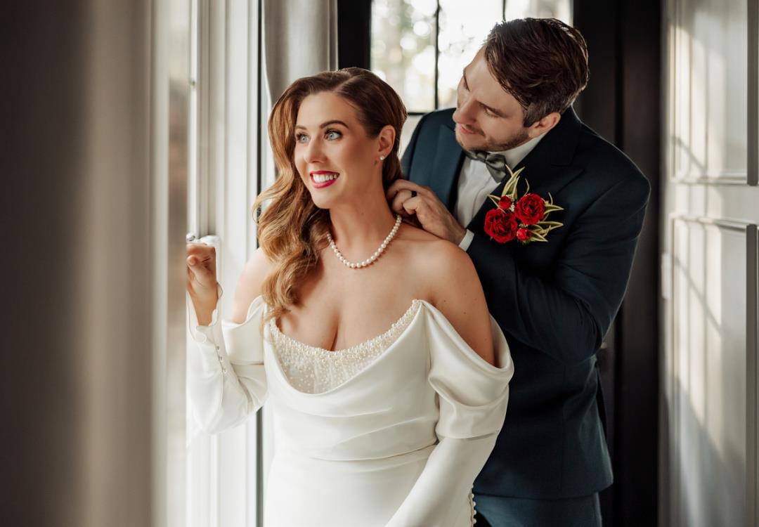 Couples planning your wedding: If you have a secondary wedding outfit, have you thought about having your new spouse help you change? It could be a cute photo op!

Styled Wedding Vendors: 
Venue: Victoria 1883 victoriaestate1883
Planner: Simply Enchanted Events simplyenchantedeventsfl
Photography team: Koontz Photography KoontzPhotography assisted by Jenn Ross Photography JennRossPhotography
HUMA: Laura Reynolds Artistry laurareynoldsartist
Flowers: Impekable Flowers impekableflowers
Dresses: Theory Bridal House theorybridalhouse
Suit: Leonardo Fifth Avenue leonardofifthavenue
Video: Densmore Films densmore_films
Stationary: Rosebud Calligraphy rosebudcalligraphy
DJ: iRock Your Party irockyourparty
Rentals: Premier Event Rentals premiereventsorlando
Linens: Connie Duglin Linens cdlinen
Models: Katherine & Corey

#StyledShoot #StyledWedding #TropicalHollywoodGlam #TropicalWeddingInspo #TropicalHollywoodWedding #HollywoodGlam #HollywoodGlamWedding #WeddingInspo #FloridaWeddingVenue #WeddinginNSB #NSBWedding #NewSmyrnaBeachWedding