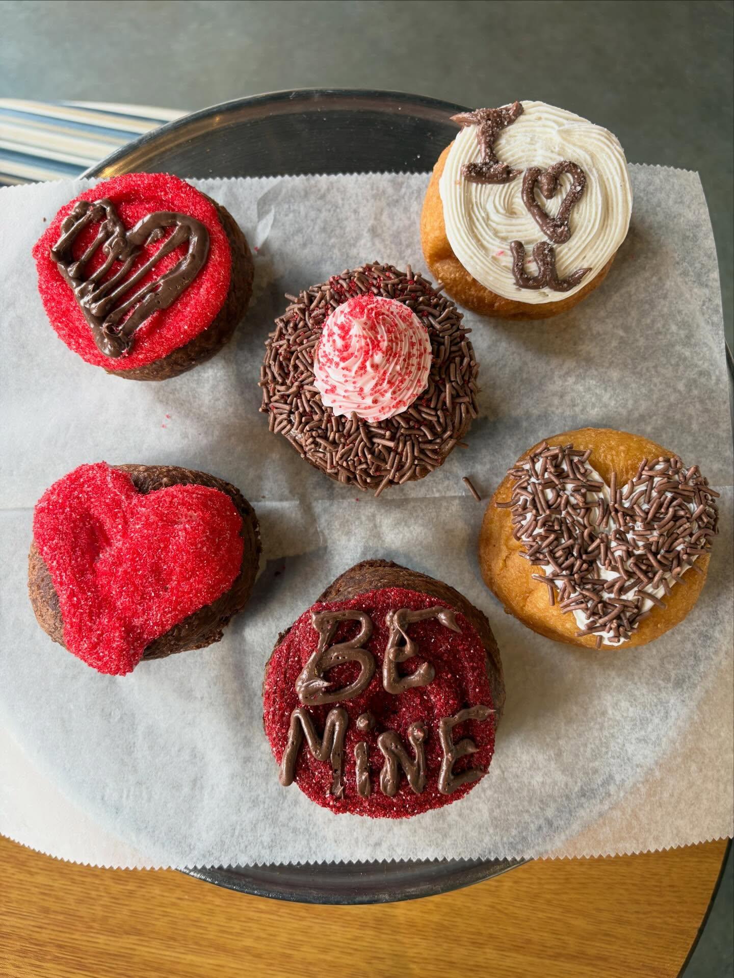 HAPPY VALENTINE’S DAY!! 
Treat your special someone to anyone or 6 of our award winning DONUTS❤️❤️❤️ 
LOVE IS IN THE AIR TODAY❤️🍩
Open until 8pm! 
ALSO A VERY HAPPY 1st BIRTHDAY TO OUR FUR BABY CHARLIE BLUE!!
Bring your fur baby in for a Doggie Donut!
#furbaby #donuts #breakfast #breakfastsandwich #farmtotable