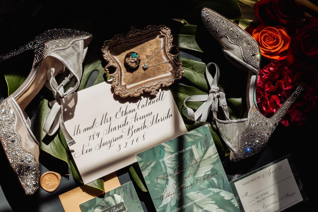 Couples planning your wedding: Bring a copy of your wedding invitation, save the date, and any other paper goods that you've ordered for your wedding. Getting photos of your paper stationery products along with all of your jewelry and other details create amazing photos. 

Styled Wedding Vendors: 
Venue: Victoria 1883 victoriaestate1883
Planner: Simply Enchanted Events simplyenchantedeventsfl
Photography team: Koontz Photography KoontzPhotography assisted by Jenn Ross Photography JennRossPhotography
HUMA: Laura Reynolds Artistry laurareynoldsartist
Flowers: Impekable Flowers impekableflowers
Dresses: Theory Bridal House theorybridalhouse
Suit: Leonardo Fifth Avenue leonardofifthavenue
Video: Densmore Films densmore_films
Stationary: Rosebud Calligraphy rosebudcalligraphy
DJ: iRock Your Party irockyourparty
Rentals: Premier Event Rentals premiereventsorlando
Linens: Connie Duglin Linens cdlinen
Models: Katherine & Corey

#StyledShoot #StyledWedding #TropicalHollywoodGlam #TropicalWeddingInspo #TropicalHollywoodWedding #HollywoodGlam #HollywoodGlamWedding #WeddingInspo #FloridaWeddingVenue #WeddinginNSB #NSBWedding #NewSmyrnaBeachWedding