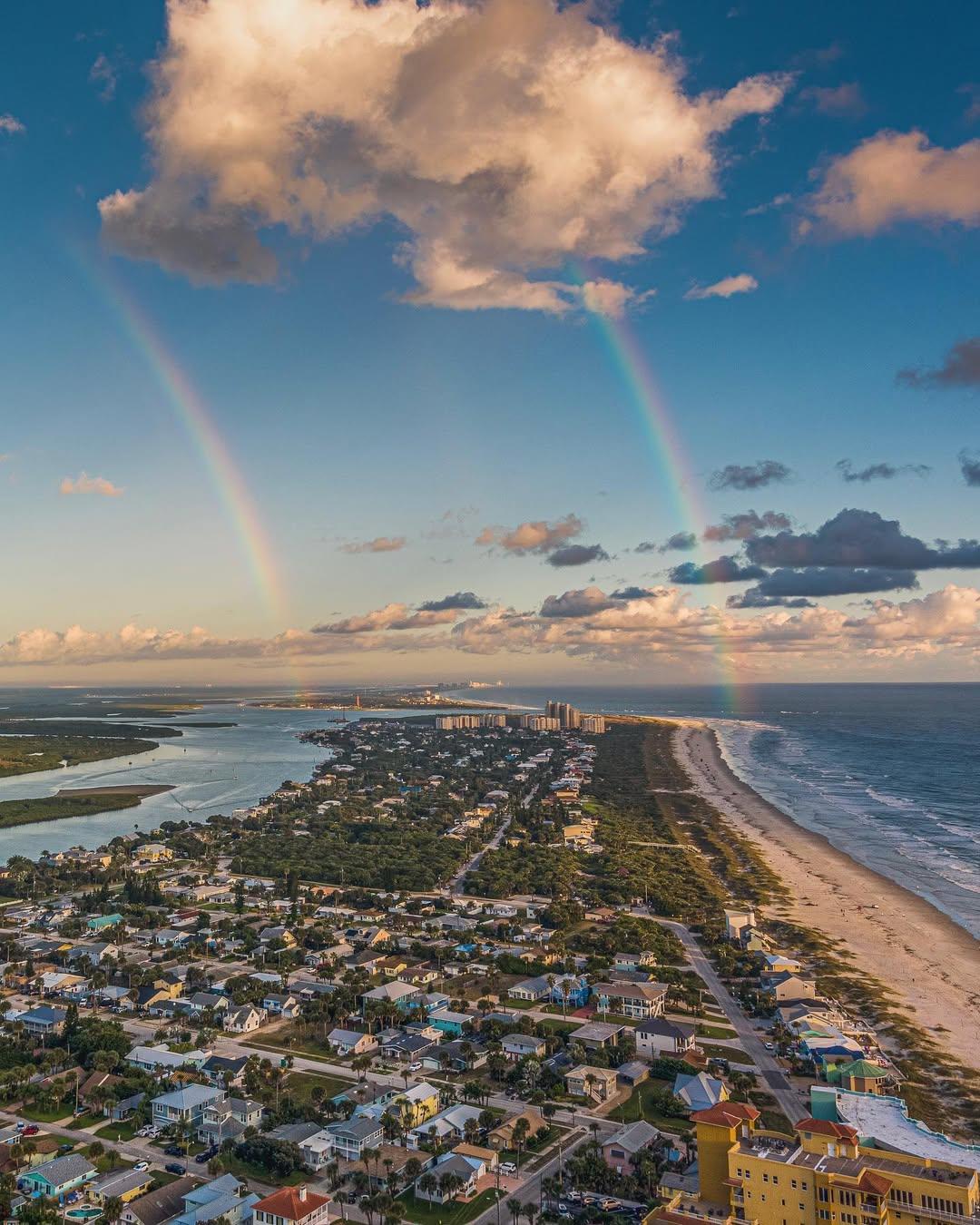 🌈🌈 Somewhere over the rainbow(s) paradise awaits in the NSB Area 🤩 

📷 @dronepilotjim
#LoveNSB #LoveFL #FloridaBeaches