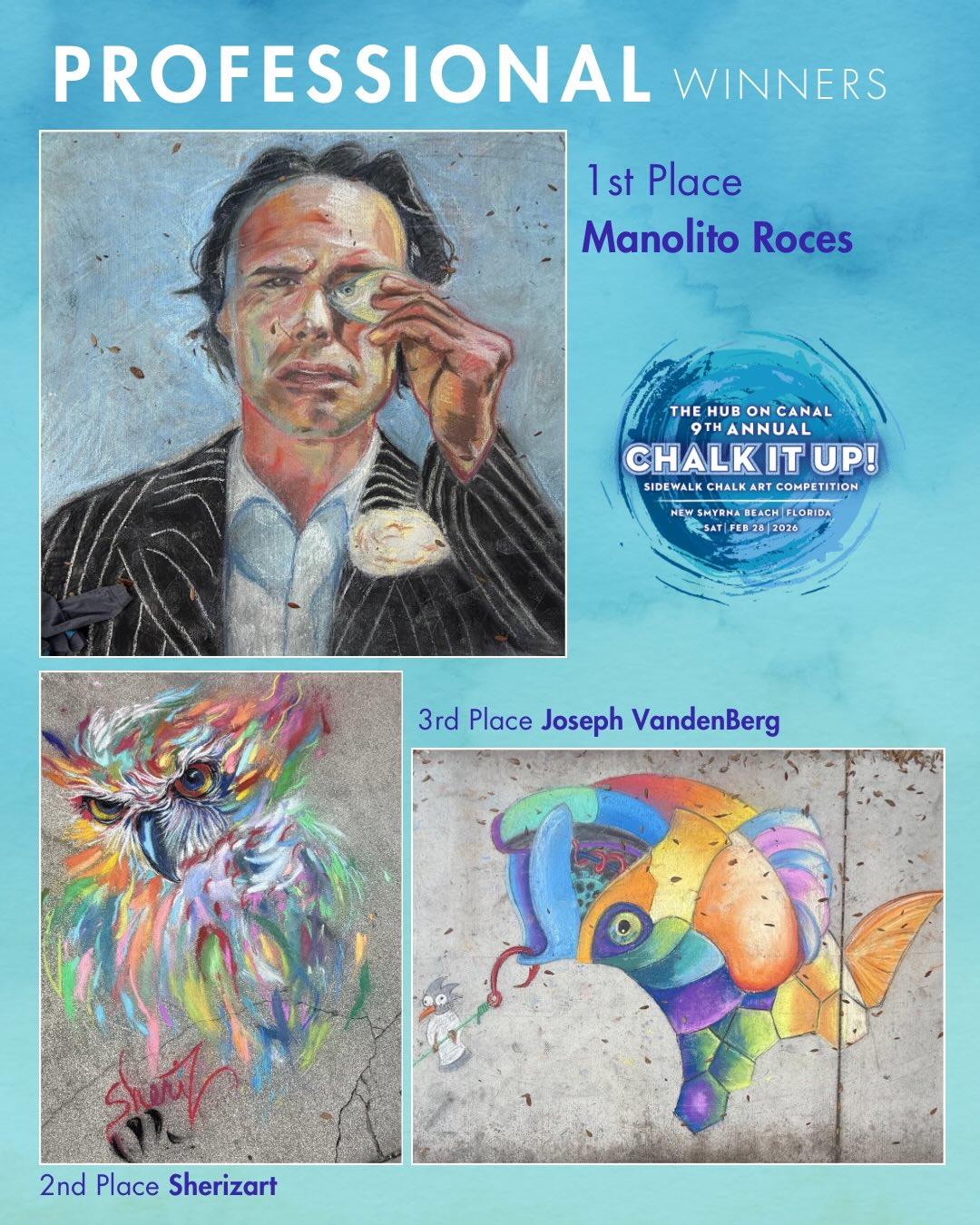 Congratulations to all our Chalk It Up winners 🎉
What an amazing event filled with so much talent, creativity, and incredible vendors. We had an awesome time and are beyond grateful for the energy and community that showed up.

A huge thank you to our sponsors for making it all possible:
Clear Perceptions Consulting
Art Haus
NSB Utilities
Canal St Historic District
TD Bank
Local IQ, Daytona News Journal
Salty Dog Car Wash
Jimmy Hulas
Dairy Queen

We truly couldn’t have done it without this incredible local support. Thank you all for helping bring Chalk It Up to life 💛
