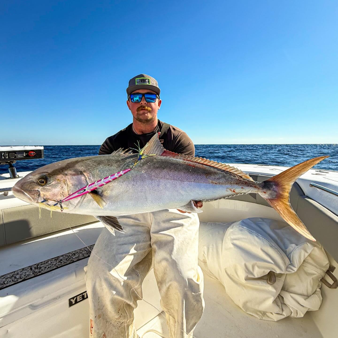Ole reliable AJ’s for when the swordfish bite’s slow 🐌 340g Stryke 
.
.
.
.
.
.
.
.
#Jygprofishing #shoreprotackle #swym #shoreprorods #ywejyg #jyg #thinkdeeper #florida #fishing #floridaman #snook #tarpon #redfish #floridasportsman #accuratereels #yellowfintuna #fsfcatchoftheweek #floridalife #floridafishing #newsmyrnabeach #nsbinlet #daytonabeach #nsbinlet #ponceinlet #slowpitchjigging #wahoo #swordfish #tuna #offshorefishing #floridalife
