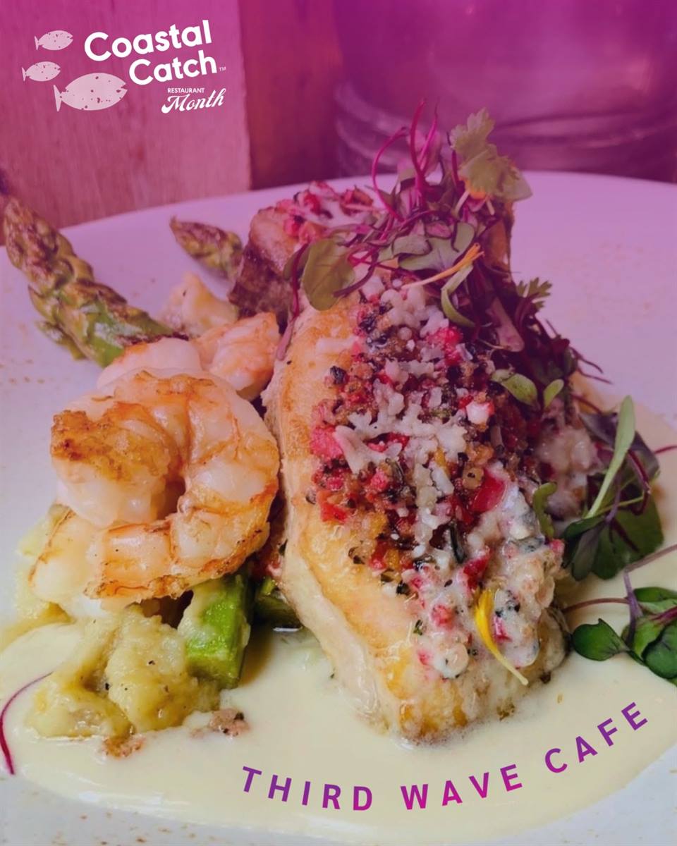 “This is by far the best restaurant in the area. You can always count on getting an awesome meal with fresh local ingredients!” – Garrick C. on Google

🦐🍷@thirdwavensb is known for its award-winning wine list, chef-inspired dishes, and beautiful outdoor garden patio.

Mark your calendar: This October, Third Wave Cafe & Wine Bar will be part of Coastal Catch Restaurant Month, featuring a prix fixe menu and limited-time dishes that celebrate the coastal flavors of the New Smyrna Beach Area.

Plan your Coastal Catch experience at our bio link!

#NSBCoastalCatch #LoveNSB #NSBAreaEats #NewSmyrnaBeach