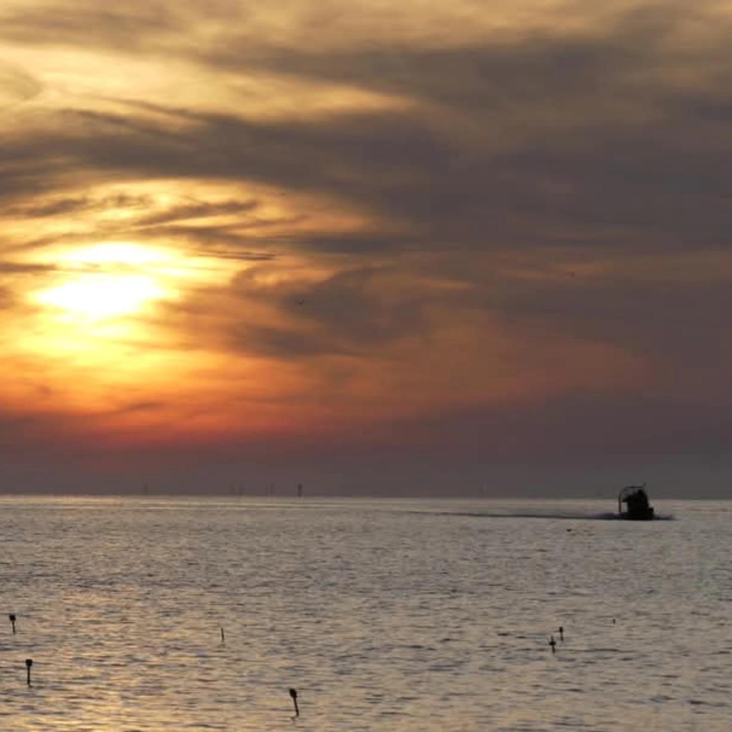 Our 5pm Airboat Rides heading in as the sun goes down www.lightlinesgoodtimes.com