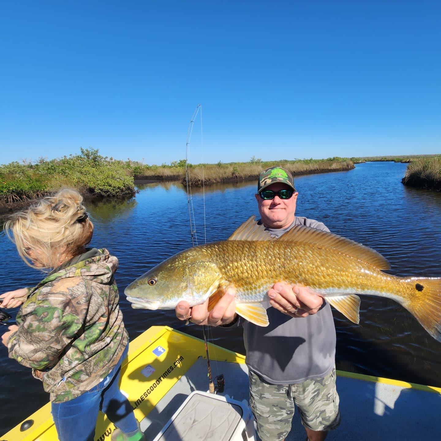 These low tides have been good to us. Don't miss out on the best fishing charter experience in the state. Airboat/Mudboat fishing.  Lock in a date, go to www.lightlinesgoodtimes.com for information, availability , and booking.