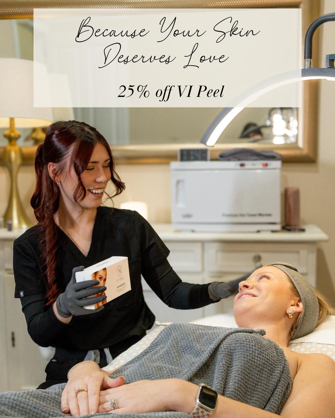 Love the skin you’re in 💕 This February, enjoy 25% off VI Peel and reveal your glow.

#Love #Peel #Glow #February #Specials