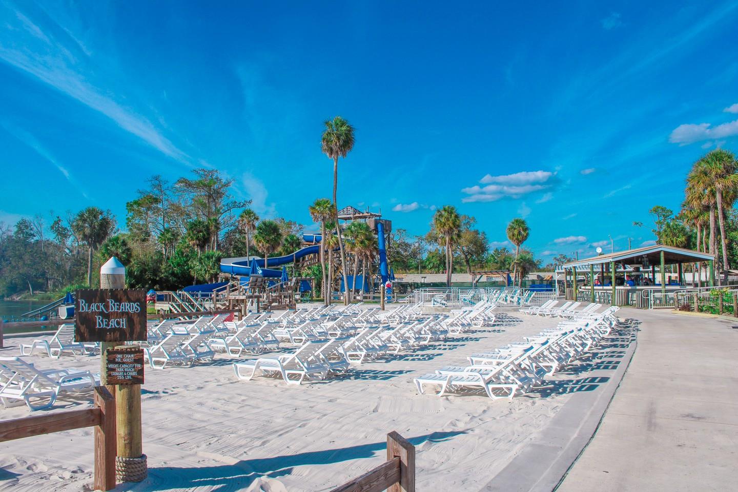 Lounge chairs are available first come, first served, so be sure to arrive early and claim your spot in the sun! ☀️🌴

Relax, unwind, and soak it all in at Weeki Wachee Springs!